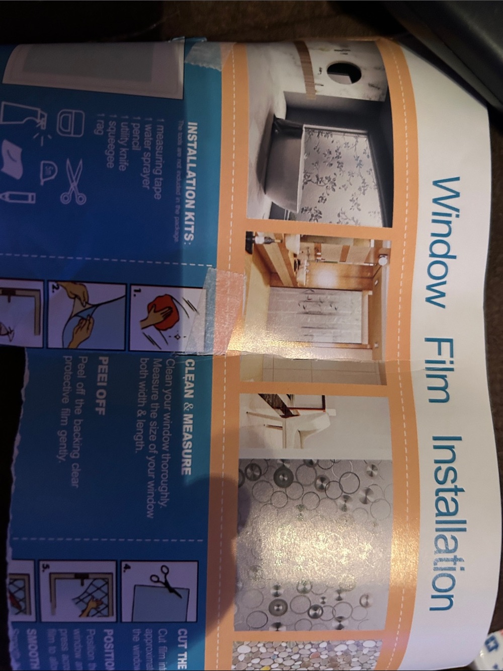 Window Film Installation Kit - White Patterned Window Film x2